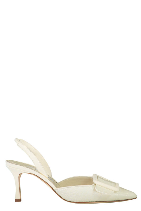 Open-toed high heels - light cream